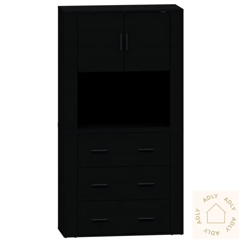 Highboard Svart Konstruert Tre