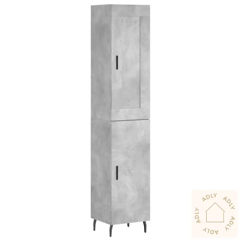 Highboard Betonggrå 34,5X34X180 Cm Konstruert Tre