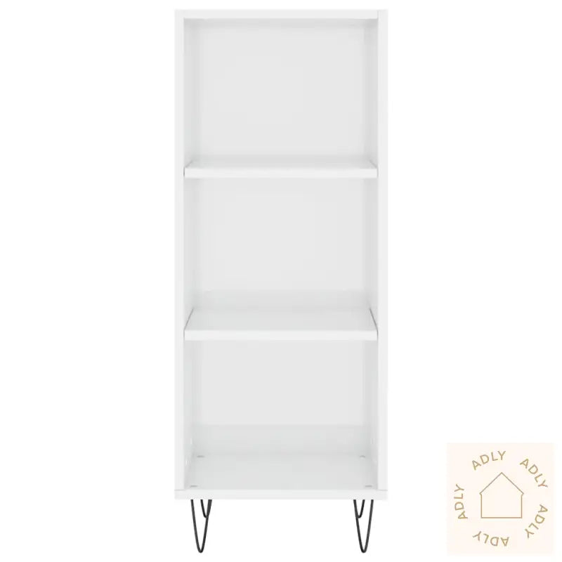 Highboard Høyglans Hvit 34,5X34X180 Cm Konstruert Tre