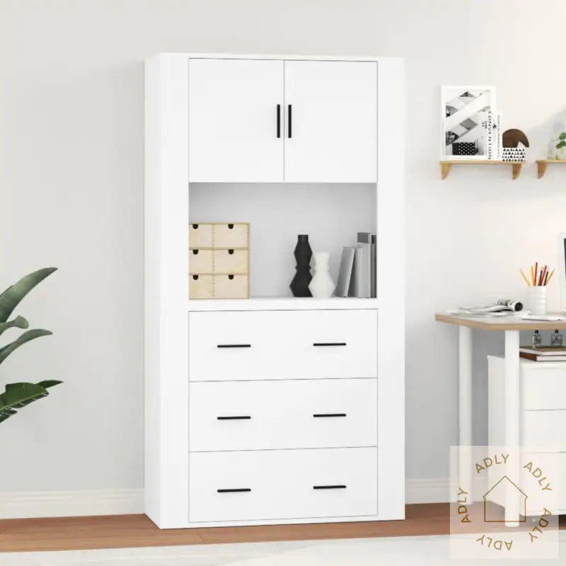 Highboard Hvit Konstruert Tre