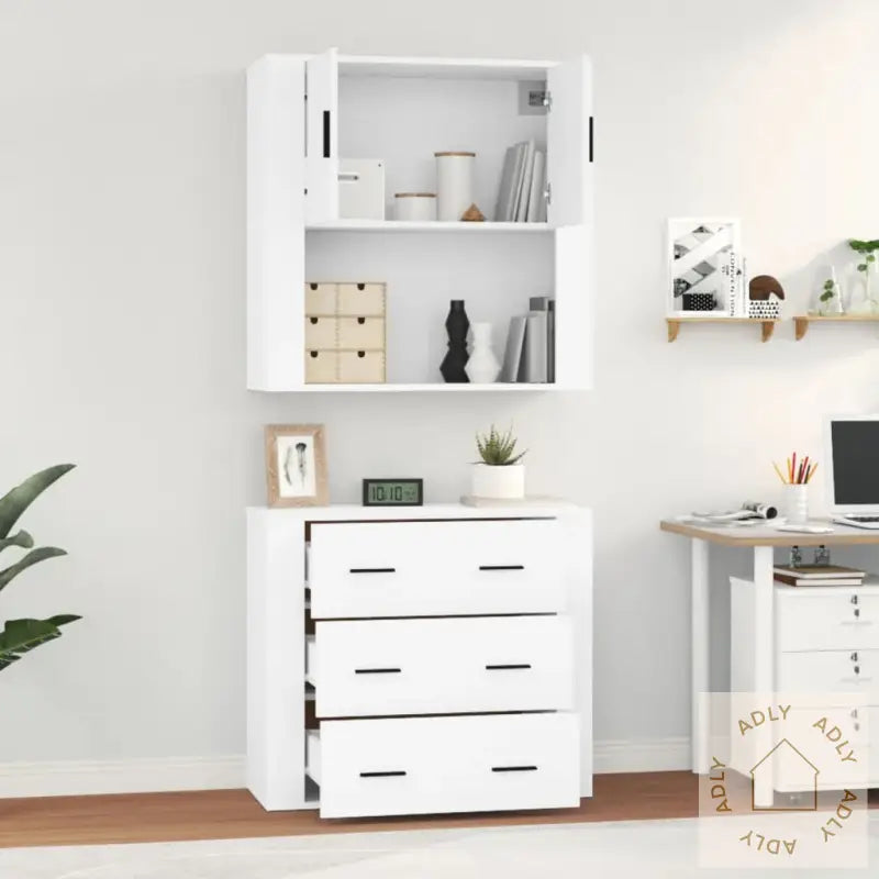 Highboard Hvit Konstruert Tre