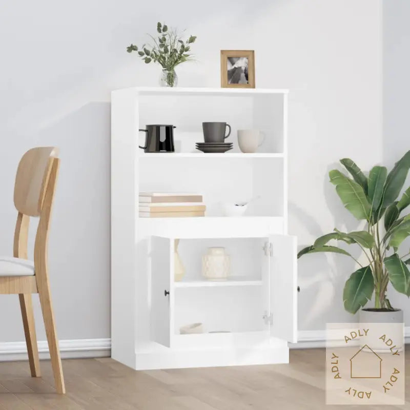 Highboard Hvit 60X35,5X103,5 Cm Konstruert Tre