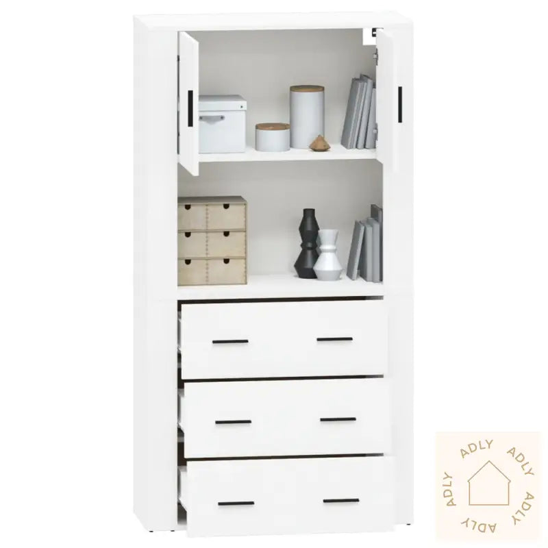 Highboard Hvit Konstruert Tre
