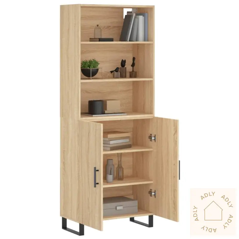 Highboard Sonoma Eik 69,5X34X180 Cm Konstruert Tre
