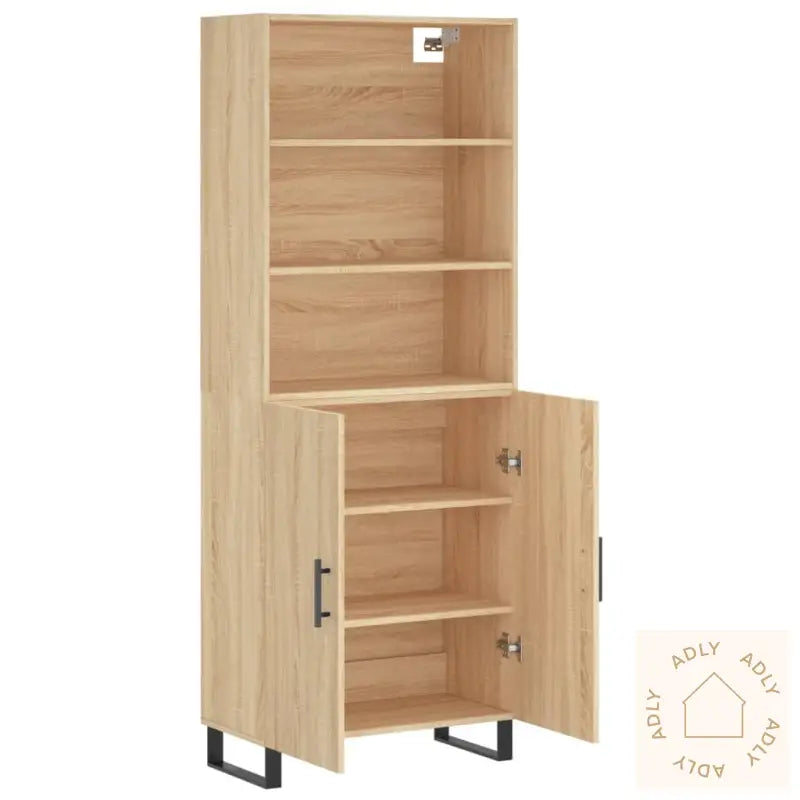 Highboard Sonoma Eik 69,5X34X180 Cm Konstruert Tre