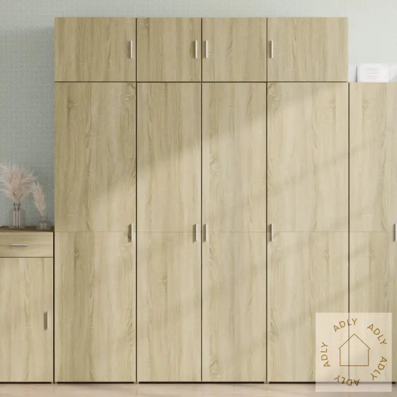 Highboard Sonoma Eik 80X42,5X185 Cm Konstruert Tre