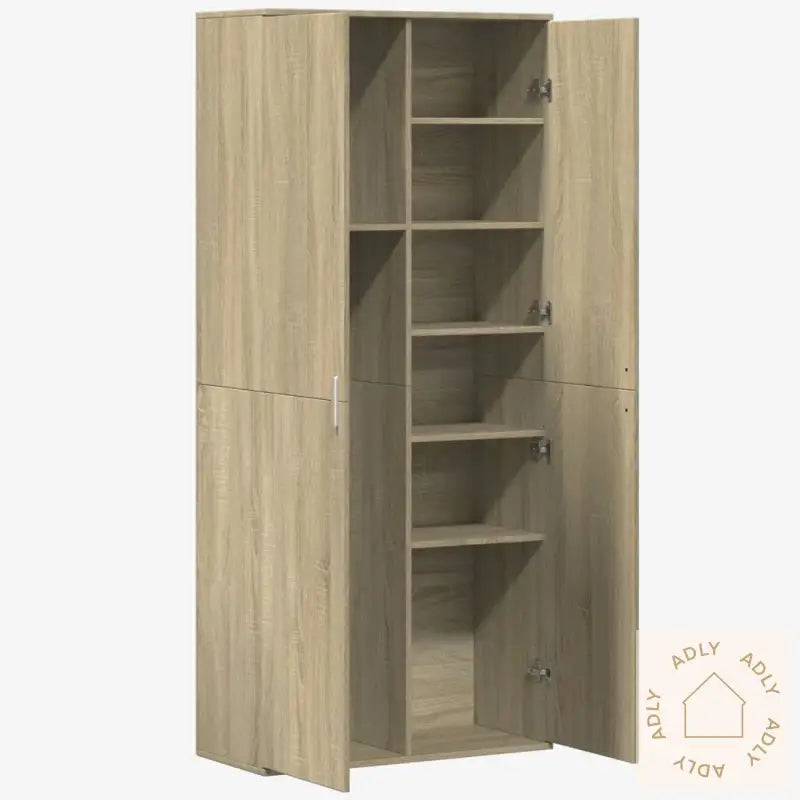 Highboard Sonoma Eik 80X35X180 Cm Konstruert Tre