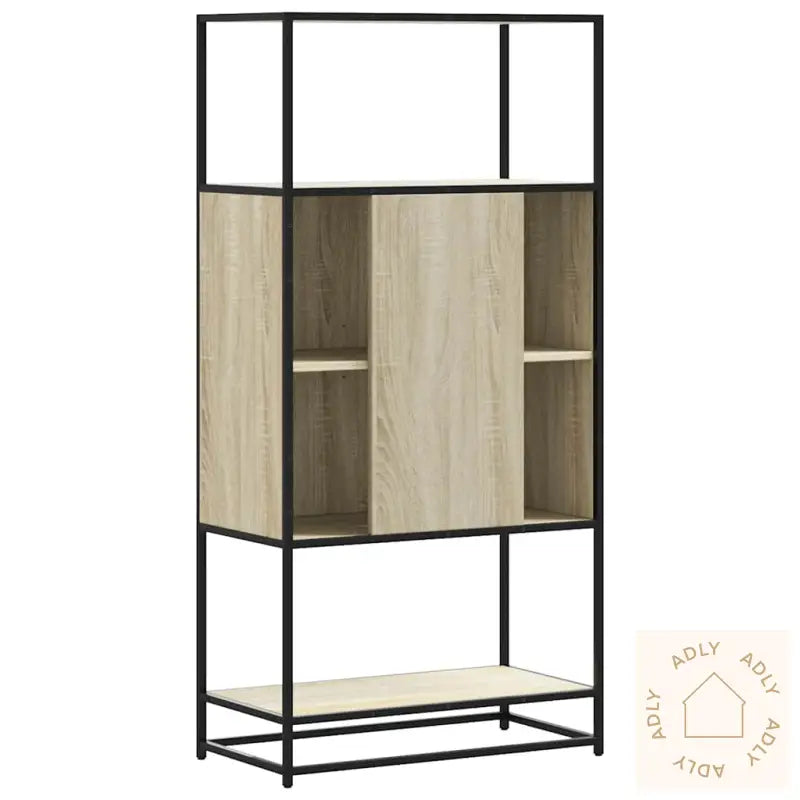 Highboard Sonoma Eik 68X35X139 Cm Konstruert Tre Og Metall