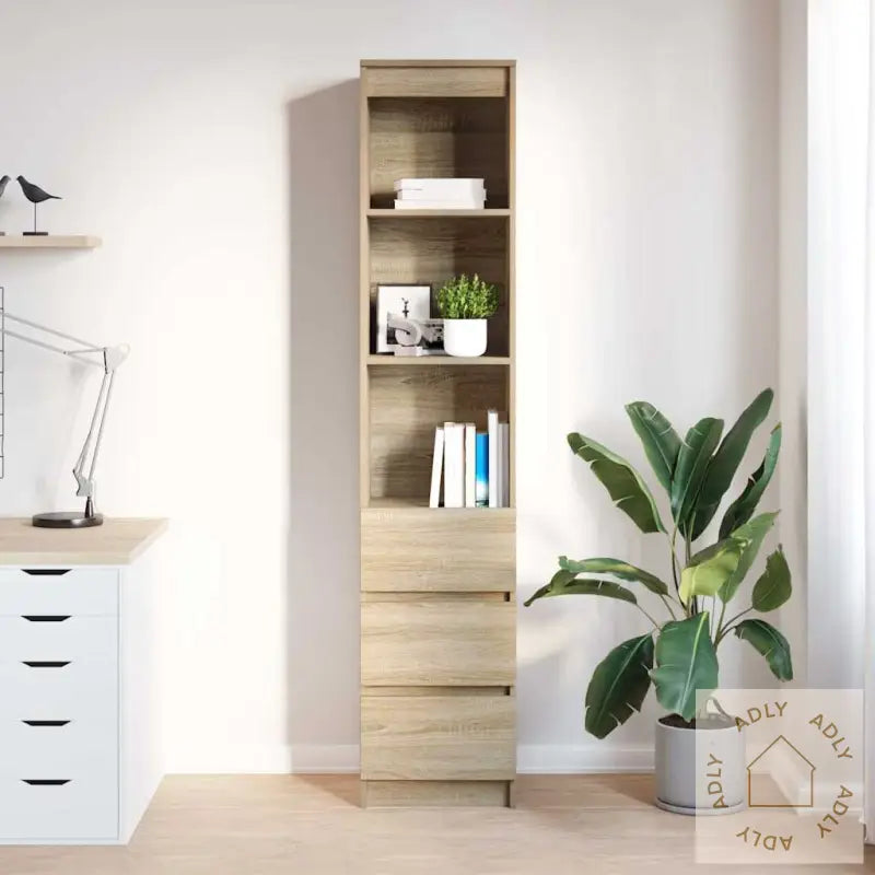 Høybord Sonoma Eik 37,5X35X180 Cm Konstruert Tre