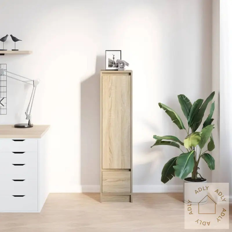 Highboard Sonoma Eik 29,5X34X119,5 Cm Konstruert Tre