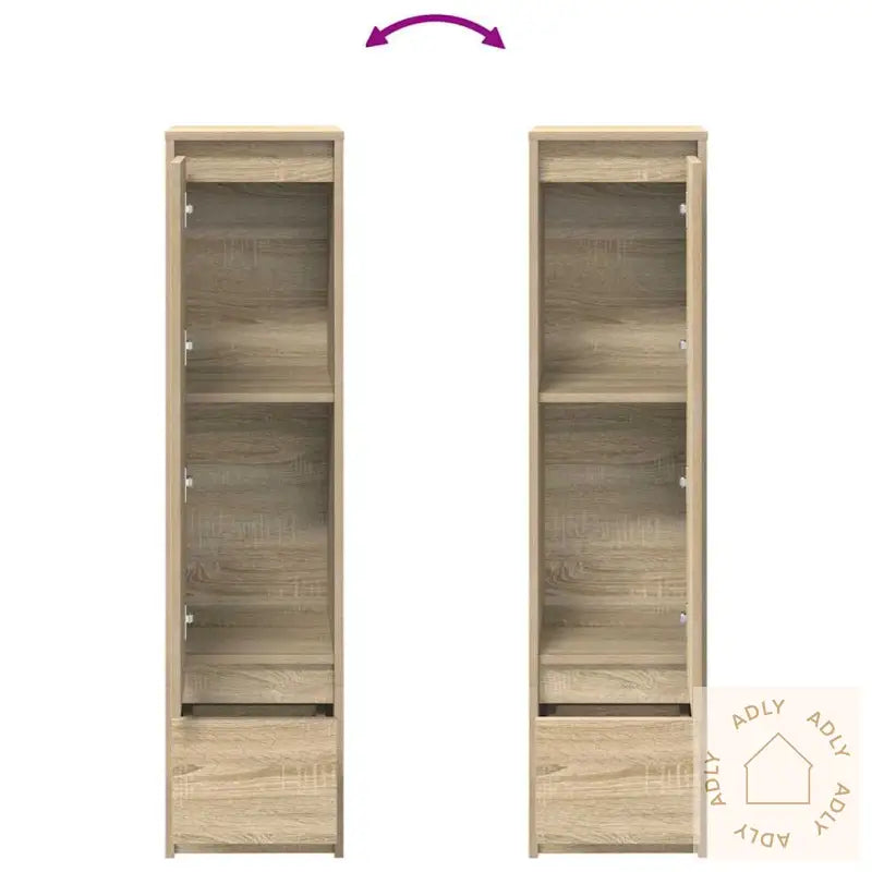 Highboard Sonoma Eik 29,5X34X119,5 Cm Konstruert Tre