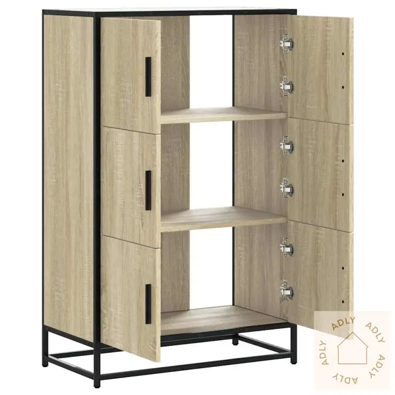 Highboard Sonoma Eik 68X35X106,5 Cm Konstruert Tre Og Metall