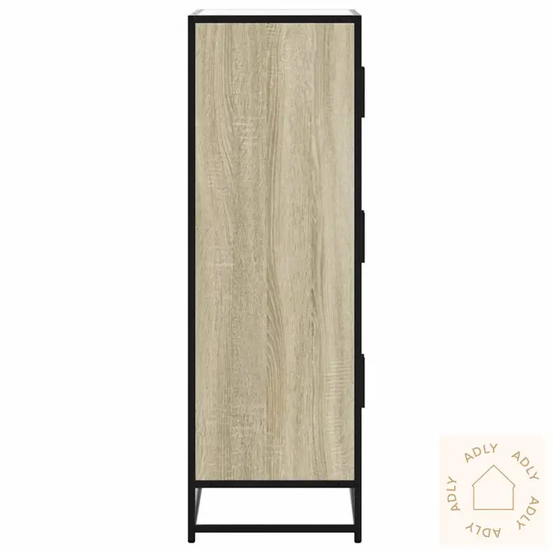 Highboard Sonoma Eik 68X35X106,5 Cm Konstruert Tre Og Metall