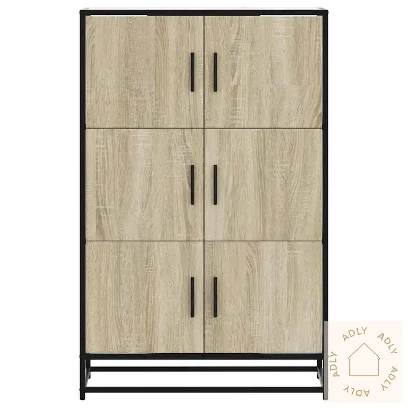 Highboard Sonoma Eik 68X35X106,5 Cm Konstruert Tre Og Metall