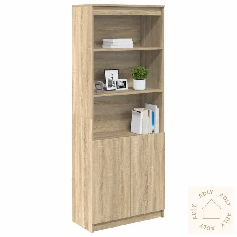 Highboard Sonoma Eik 70X35X180 Cm Konstruert Tre