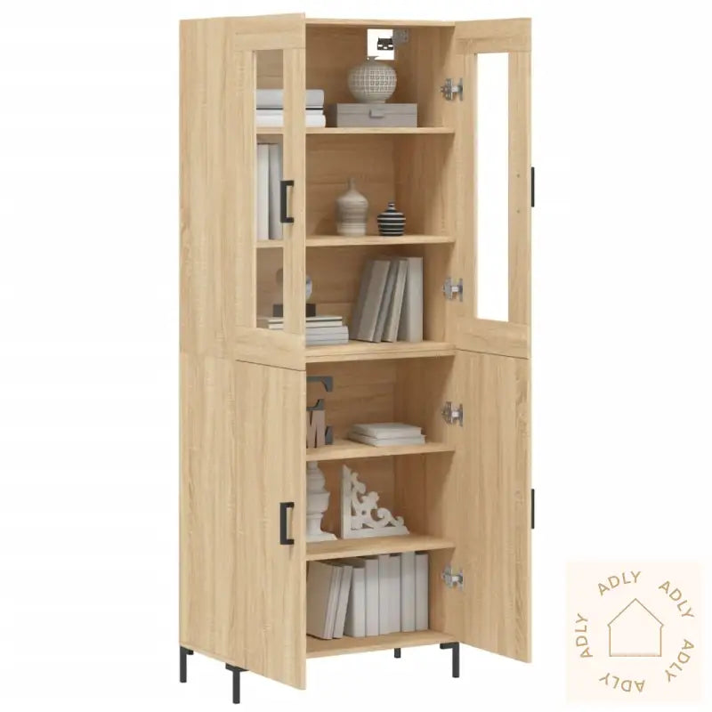 Highboard Sonoma Eik 69,5X34X180 Cm Konstruert Tre