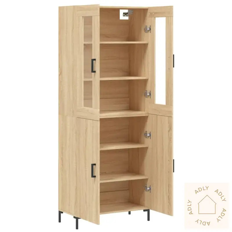 Highboard Sonoma Eik 69,5X34X180 Cm Konstruert Tre