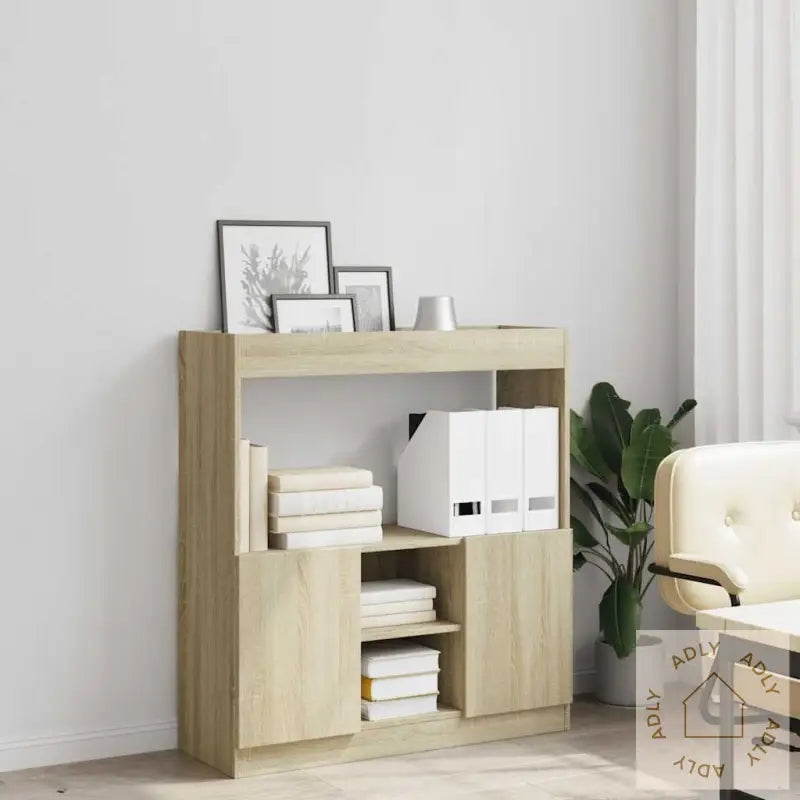 Highboard Sonoma Eik 92X33X100 Cm Konstruert Tre