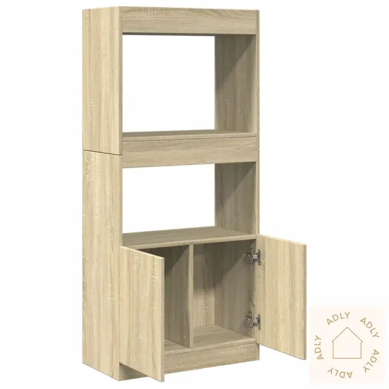 Highboard Sonoma Eik 63X33X140 Cm Konstruert Tre