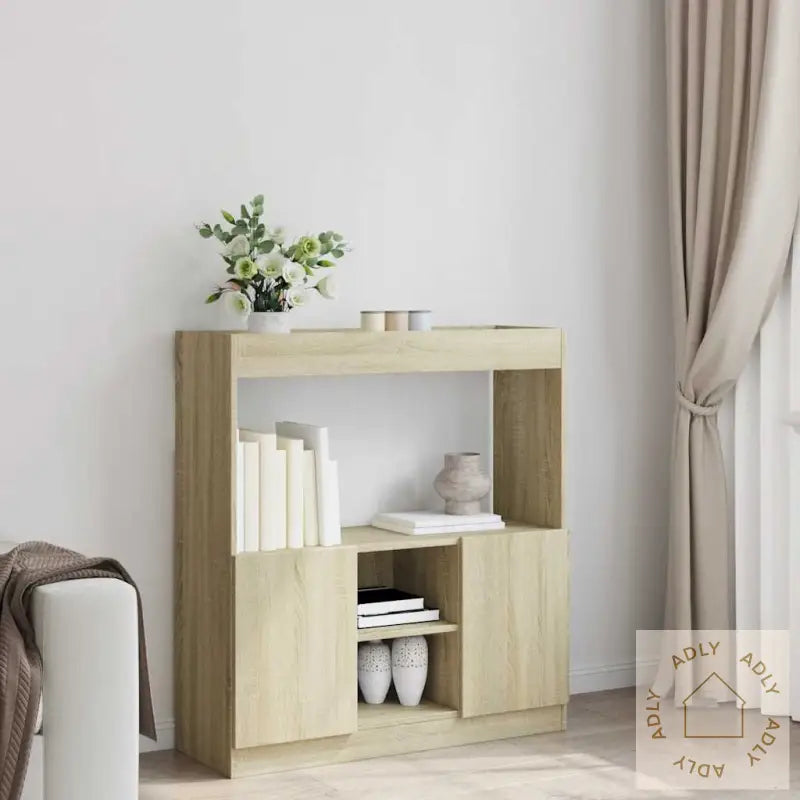 Highboard Sonoma Eik 92X33X100 Cm Konstruert Tre