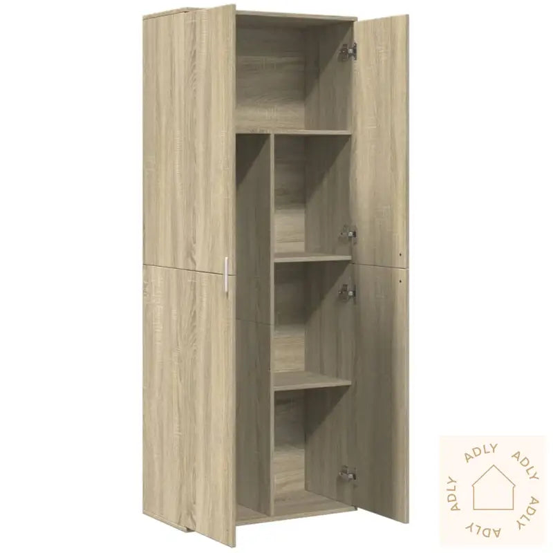 Highboard Sonoma Eik 70X35X180 Cm Konstruert Tre