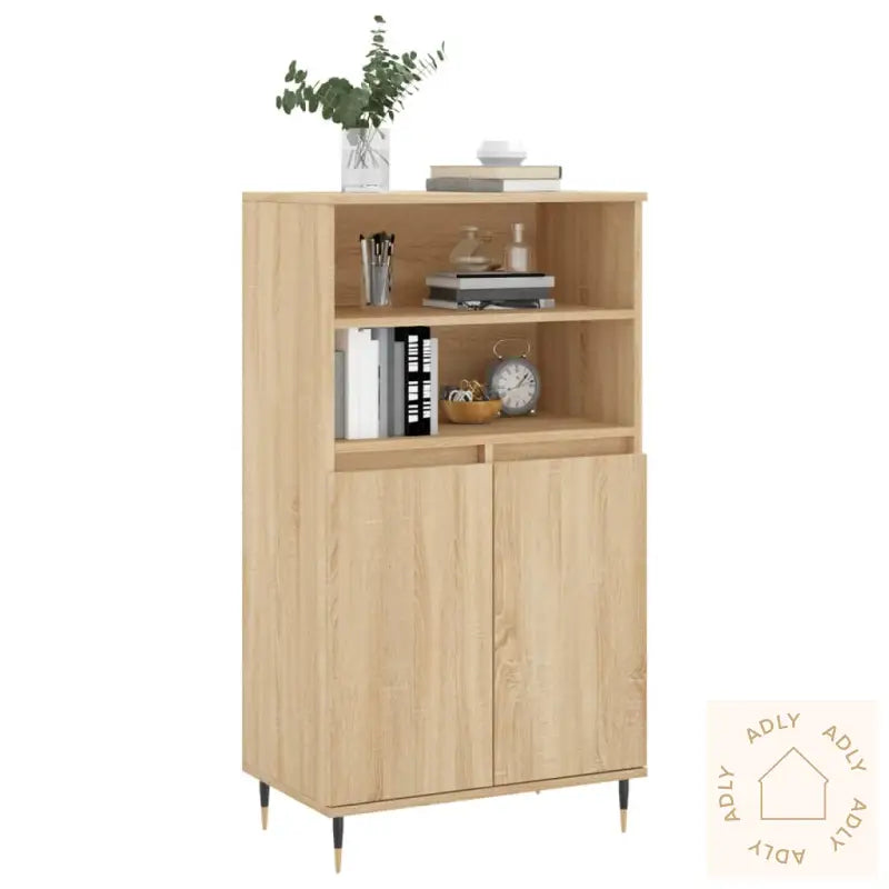 Highboard Sonoma Eik 60X36X110 Cm Konstruert Tre