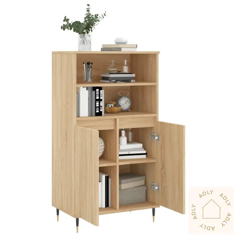 Highboard Sonoma Eik 60X36X110 Cm Konstruert Tre