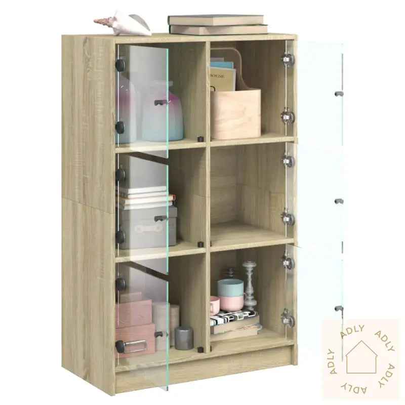 Highboard Med Dører Sonoma Eik 68X37X109 Cm Konstruert Tre