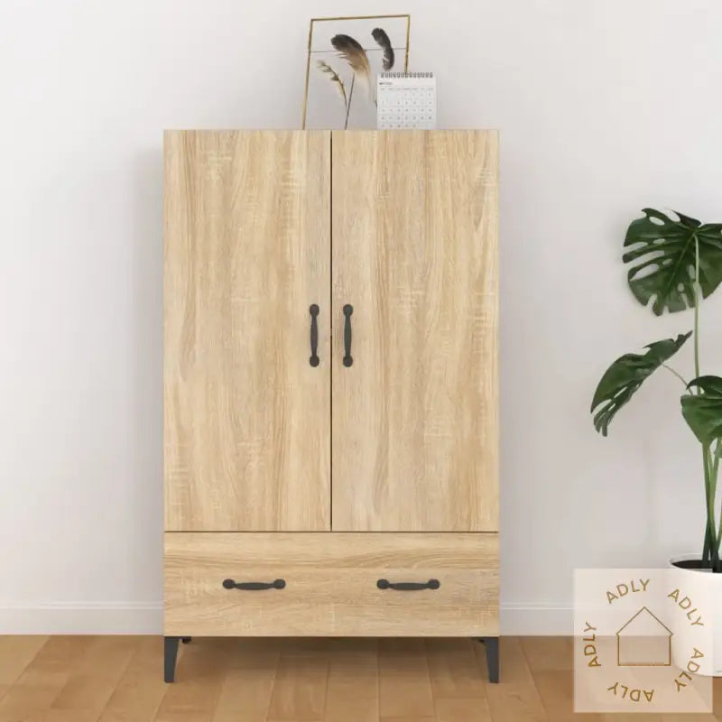 Highboard Sonoma Eik 70X31X115 Cm Konstruert Tre