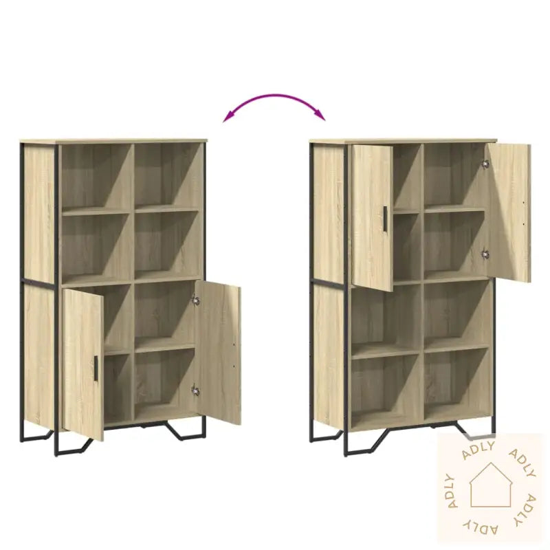 Highboard Sonoma Eik 79,5X35,5X137,5 Cm Konstruert Tre