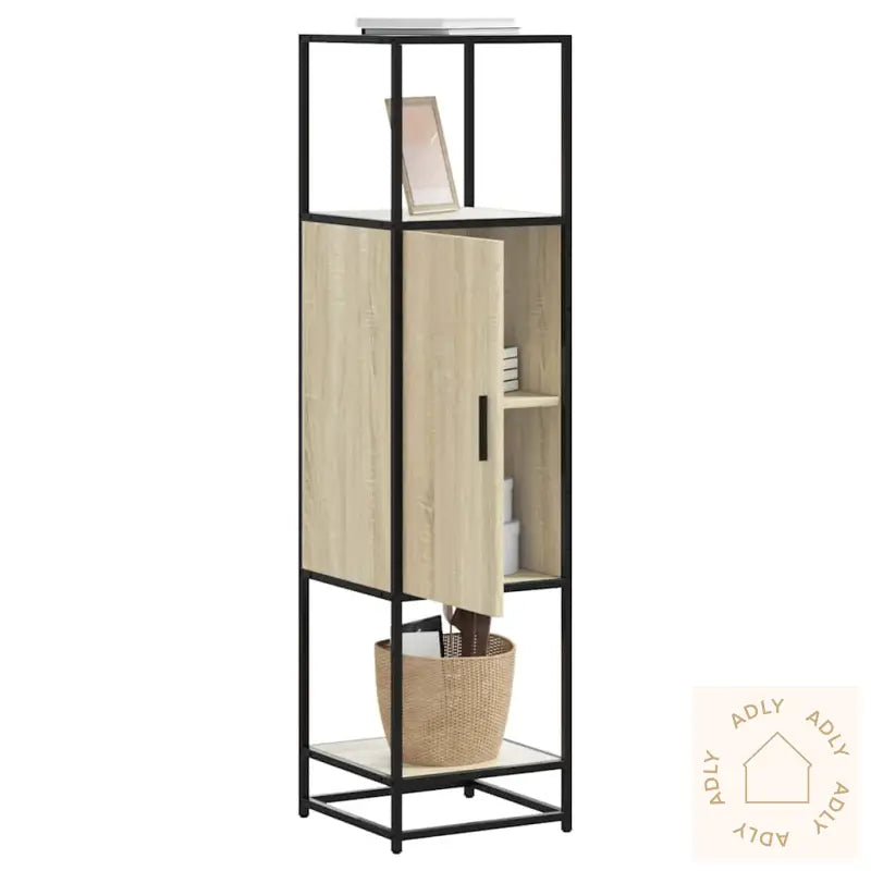 Highboard Sonoma Eik 35,5X35X139 Cm Konstruert Tre Og Metall