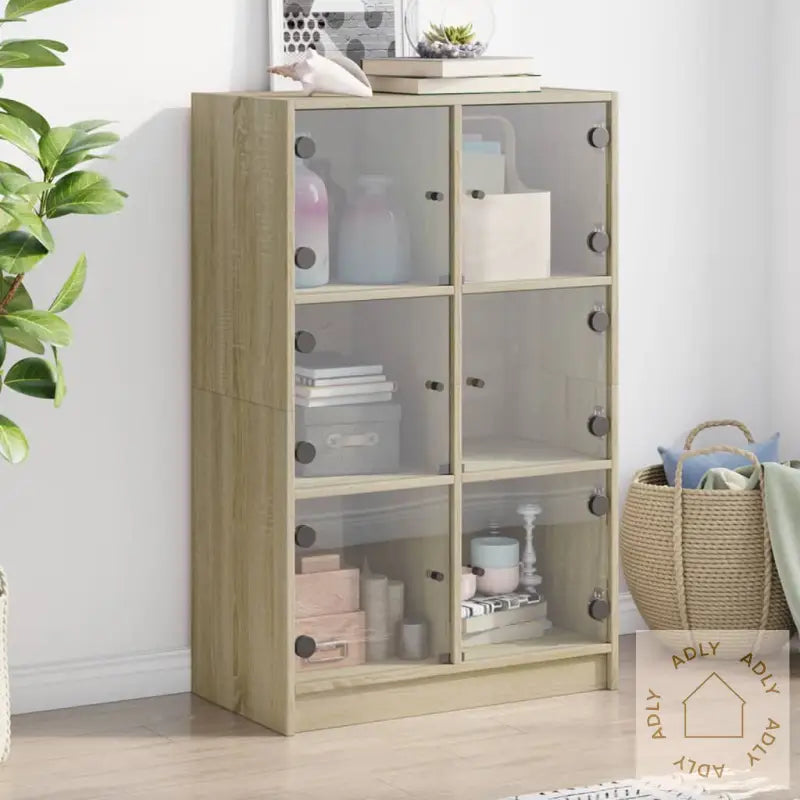 Highboard Med Dører Sonoma Eik 68X37X109 Cm Konstruert Tre