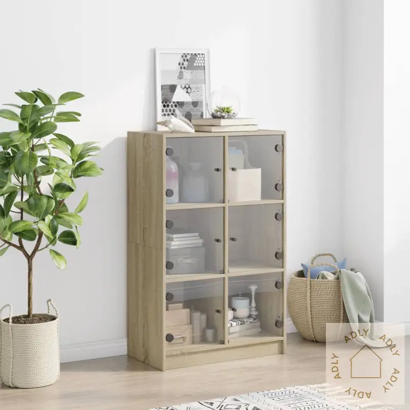 Highboard Med Dører Sonoma Eik 68X37X109 Cm Konstruert Tre