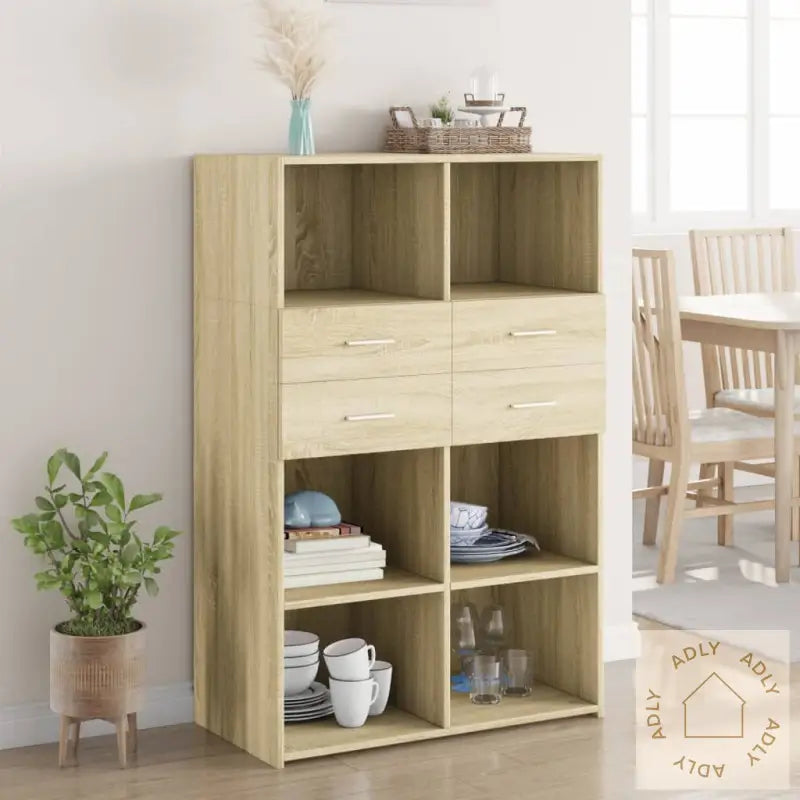 Hylle Sonoma Eik 80X42,5X124 Cm Konstruert Tre