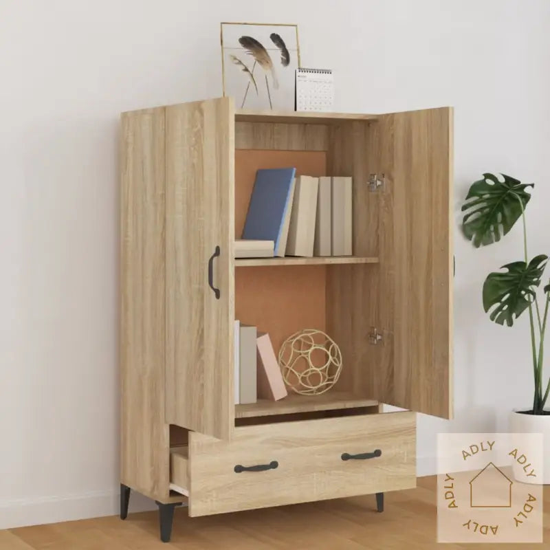 Highboard Sonoma Eik 70X31X115 Cm Konstruert Tre