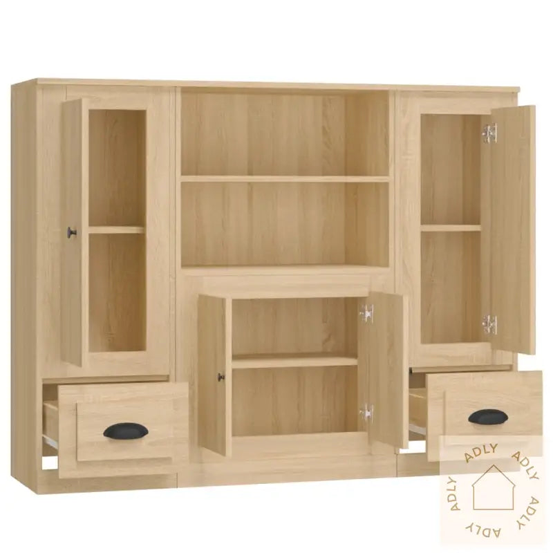 Highboards 3 Stk Sonoma Eik Konstruert Tre