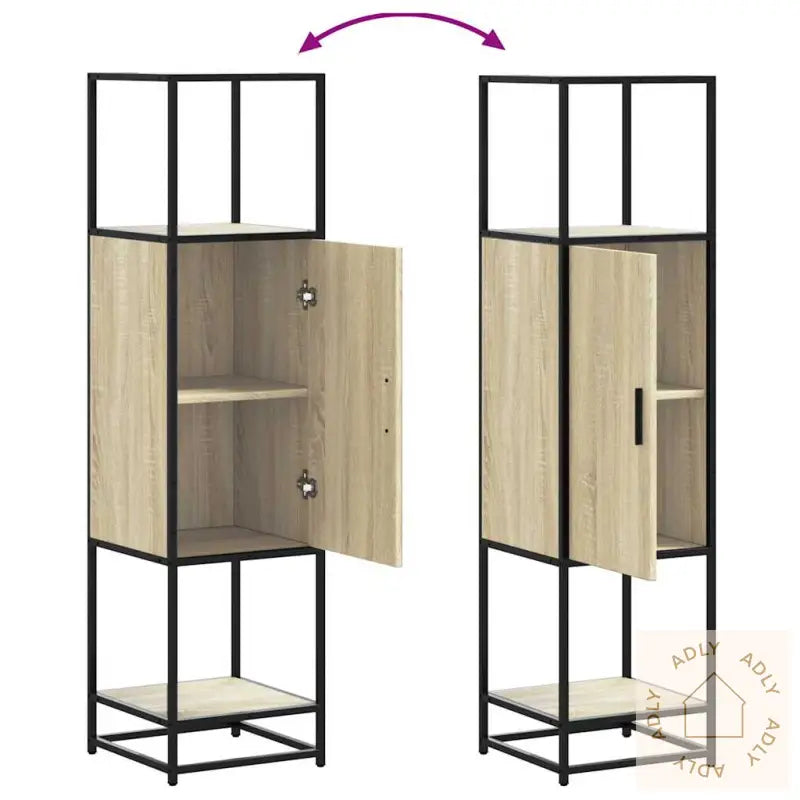 Highboard Sonoma Eik 35,5X35X139 Cm Konstruert Tre Og Metall