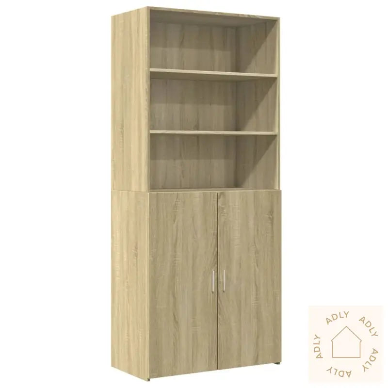 Highboard Sonoma Eik 80X42,5X185 Cm Konstruert Tre