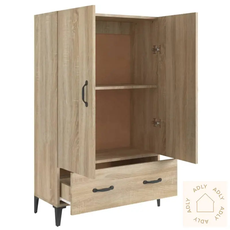 Highboard Sonoma Eik 70X31X115 Cm Konstruert Tre
