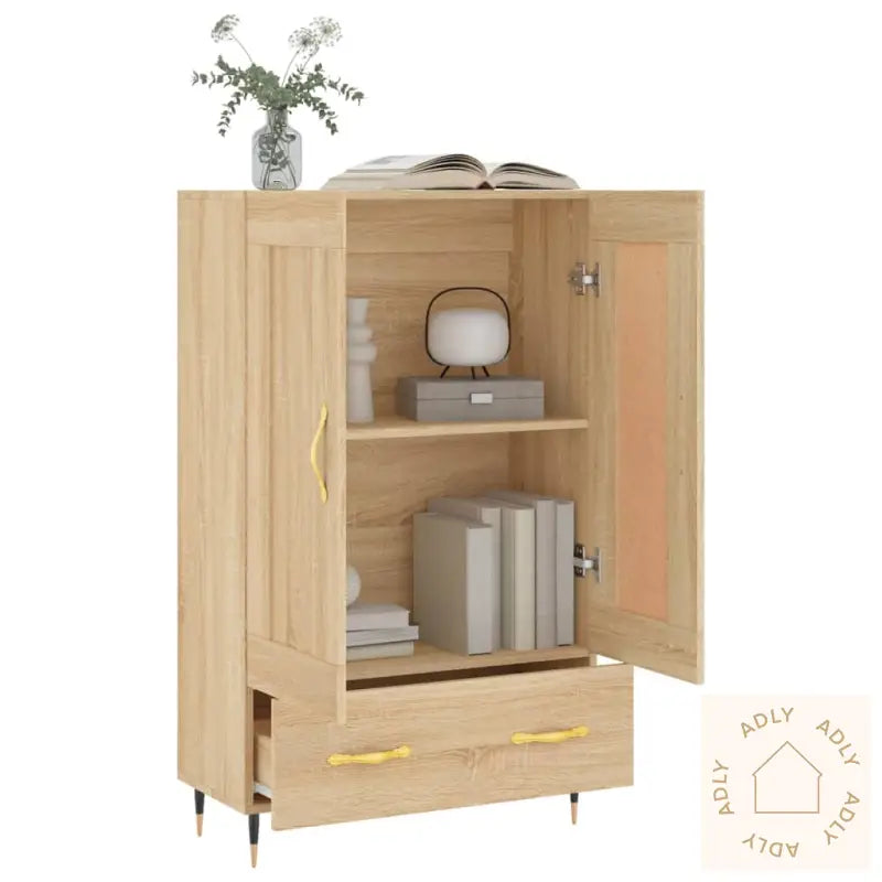 Highboard Sonoma Eik 69,5X31X115 Cm Konstruert Tre