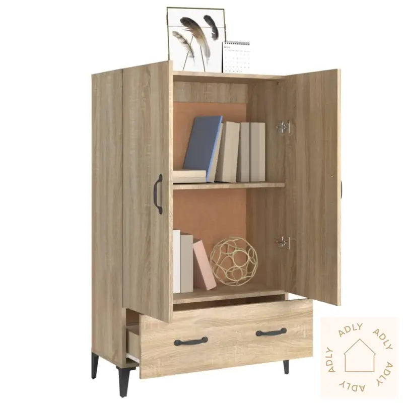 Highboard Sonoma Eik 70X31X115 Cm Konstruert Tre