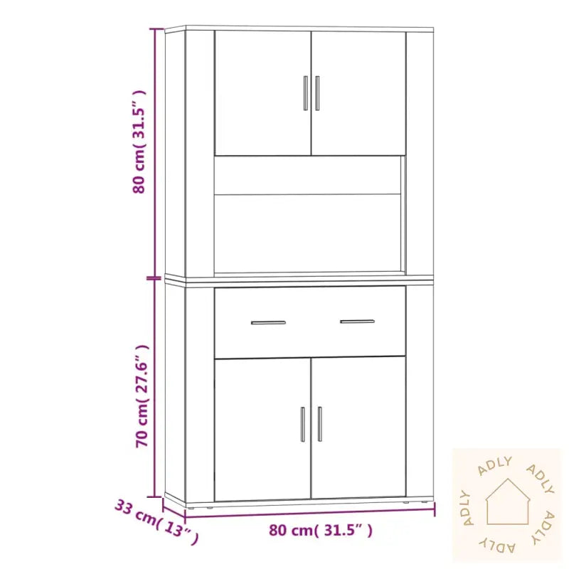 Highboard Sonoma Eik Konstruert Tre