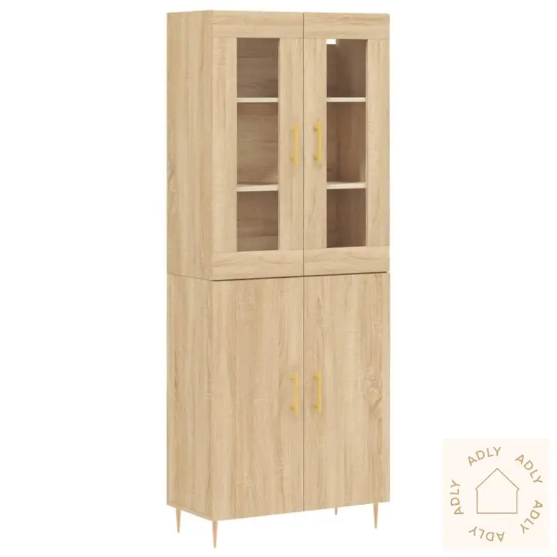 Highboard Sonoma Eik 69,5X34X180 Cm Konstruert Tre