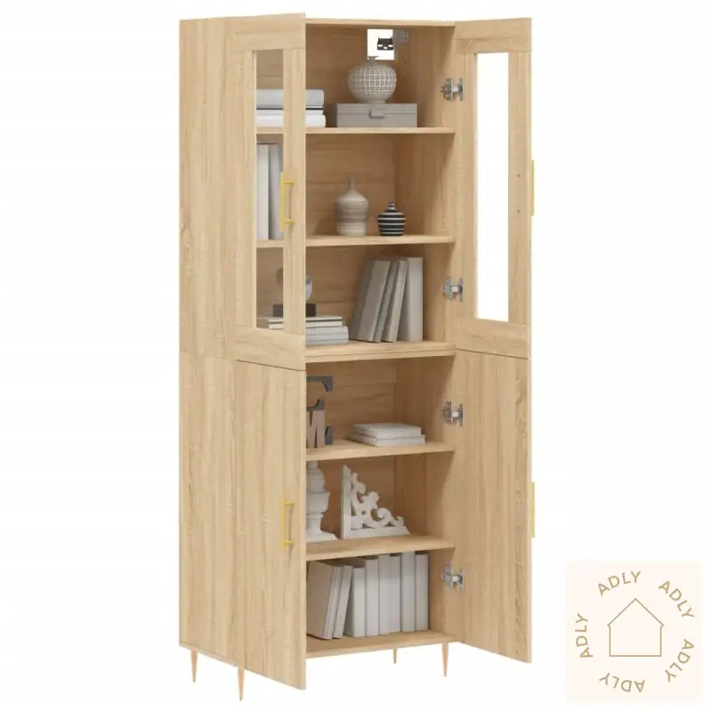 Highboard Sonoma Eik 69,5X34X180 Cm Konstruert Tre