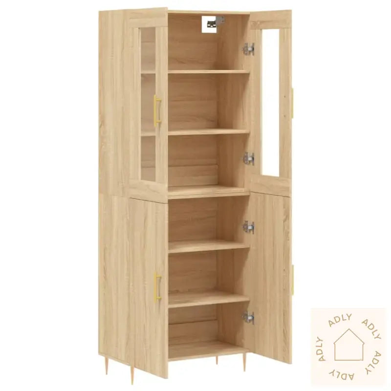 Highboard Sonoma Eik 69,5X34X180 Cm Konstruert Tre