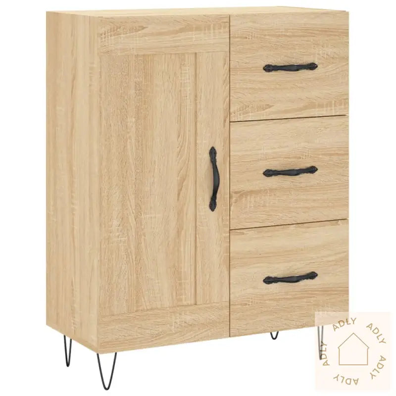 Highboard Sonoma Eik 69,5X34X180 Cm Konstruert Tre