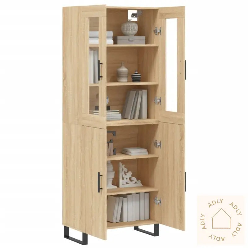 Highboard Sonoma Eik 69,5X34X180 Cm Konstruert Tre