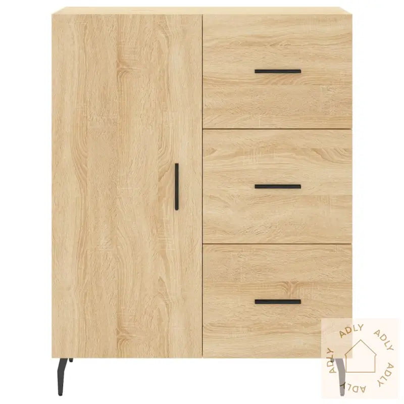Highboard Sonoma Eik 69,5X34X180 Cm Konstruert Tre
