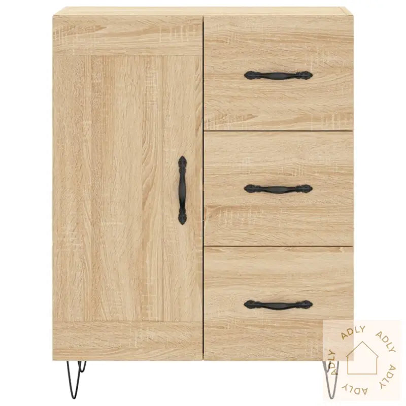 Highboard Sonoma Eik 69,5X34X180 Cm Konstruert Tre