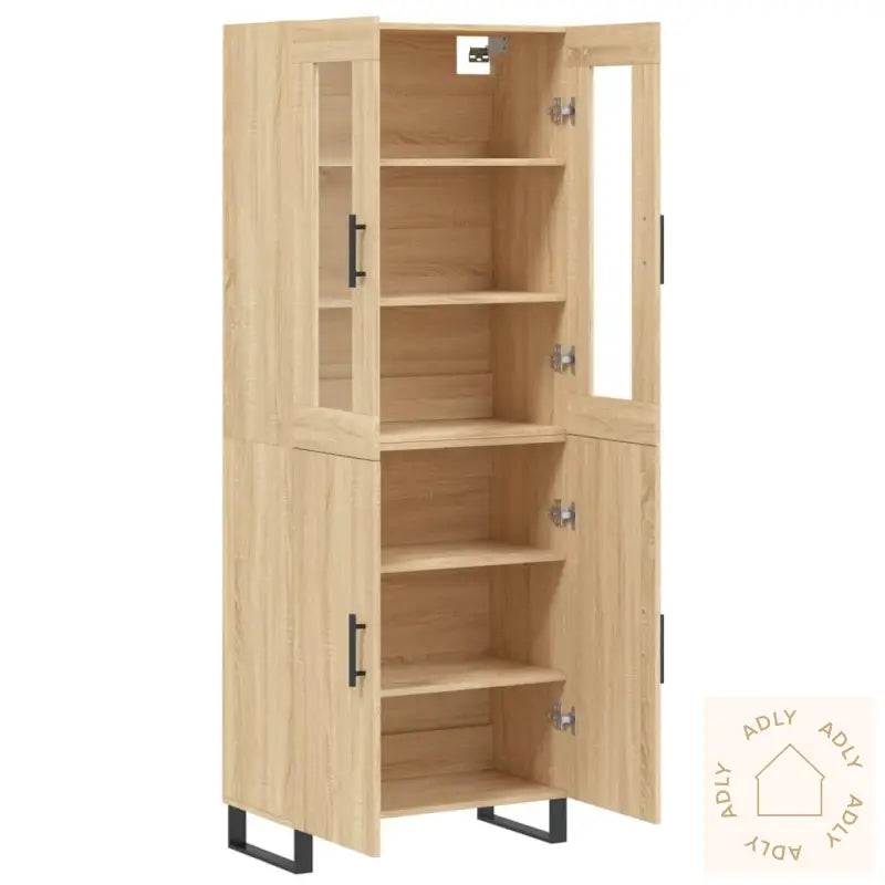 Highboard Sonoma Eik 69,5X34X180 Cm Konstruert Tre